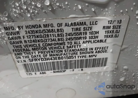 2014 Acura Mdx Technology Package из США, поврежденный, VIN 5FRYD3H43EB015051